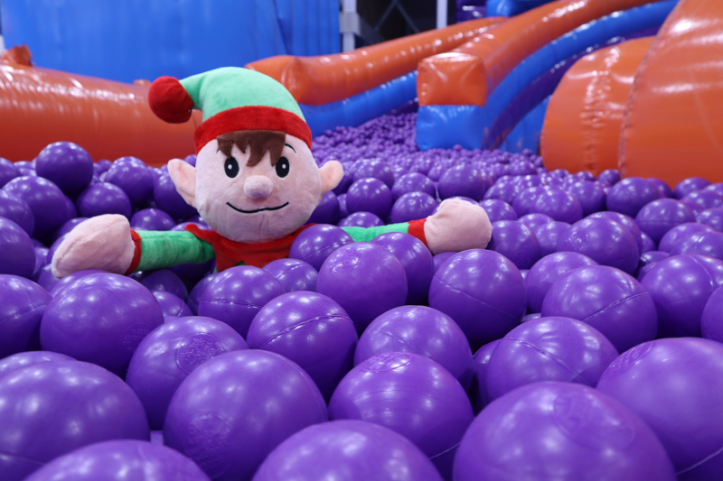Cuddly Toy Elf in Ball Pool at Inflata Nation Inflatable Theme Park